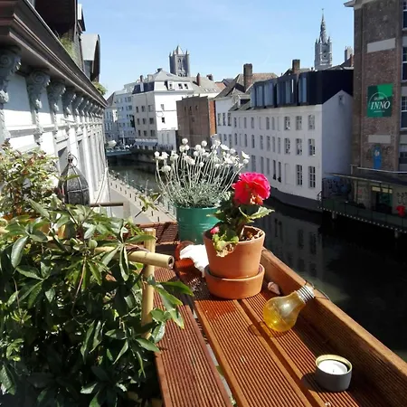 Grand Waterfront With Private Terrace On The Leie Canal